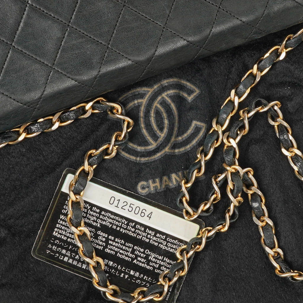 Chanel klassische Full Flap Tasche aus Leder 24K Gold-Plated Hardware LIGHT USED